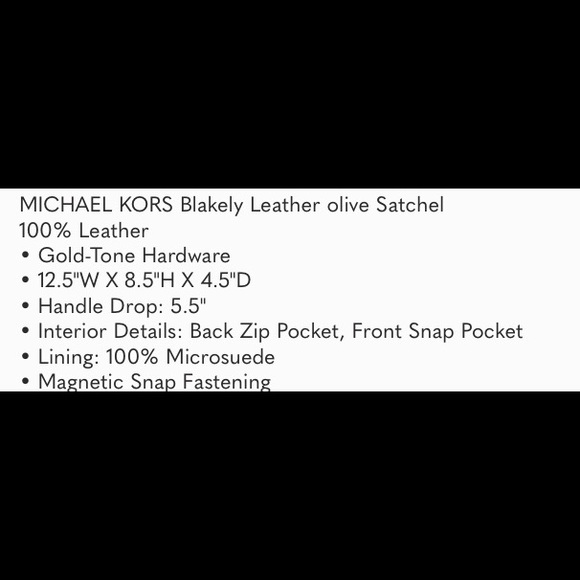 MICHAEL KORS Blakely olive Leather Satchel - Picture 7 of 7
